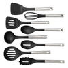 Hot Selling Nylon And Stainless Steel Handle Kitchen Utensils Set with Steel Holder