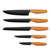 Wooden Handle 6pcs Chef Knife Set with Knife Sharpener on Wooden Stand 