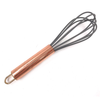 Amazon Hot Sell Silicone Whisk Stainless Steel & Silicone Non-Stick Coating Colored Balloon Egg Beater Golden Handle