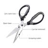 6 in 1 Japanese Stainless Steel Multi-function Tpr Handle Houseware Shears Meat Cutting Heavy Duty Separable Kitchen Scissors
