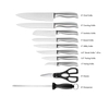 Kitchen King Hot Selling Hollow Design Handle 11 Pcs Chef Santoku Knife Set with Wooden Block