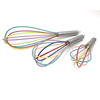 Colored Balloon Egg Beater Silicone Whisk Set of 3- 8In & 10In & 12In for Blending Whisking Beating Frothing & Stirring